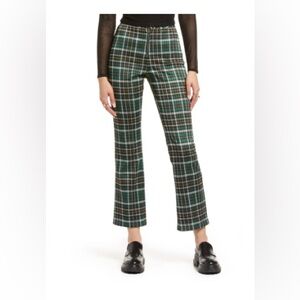 BP Nordstrom green plaid Julia crop pant size M medium BNWT